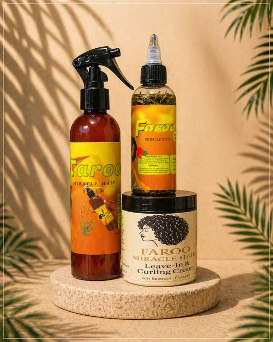 hydrated and thriving  includes 1 regular oil 1 hair spray 1 hair leave in cream